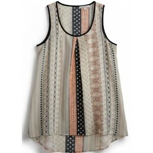 Daniel Rainn Womens Sleeveless Lightweight Sheer Top Blouse Shirt Medium